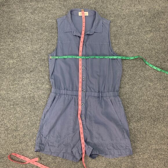 Cloth & Stone Utility Romper Womens S Small Blue Jay Sleeveless Collared *READ - Picture 7 of 12